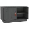 Szafka pod TV, szara, 70x34x40 cm, lite drewno sosnowe