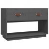 Szafka pod telewizor, szara, 90x40x60 cm, lite drewno sosnowe