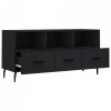 Szafka pod TV, czarna, 102x36x50 cm, materiał drewnopochodny