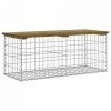 Ławka ogrodowa z gabionem, 103x44x42 cm, impregnowana sosna