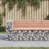 Ławka ogrodowa z gabionem 122x71x65,5cm, lite drewno daglezjowe