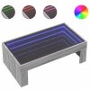 Stolik kawowy z LED Infinity, szary dąb sonoma, 90x50x30 cm