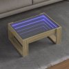 Stolik kawowy z LED Infinity, dąb sonoma, 70x53x30 cm
