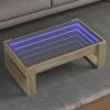 Stolik kawowy z LED Infinity, dąb sonoma, 90x53x30 cm