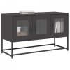 Szafka RTV, czarna, 100,5x39x60,5 cm, stal walcowana na zimno
