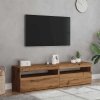 Szafki TV z LED, 2 szt., dąb artisan, materiał drewnopochodny