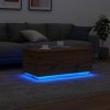 Stolik kawowy z oświetleniem LED, dąb artisan, 90x50x40 cm