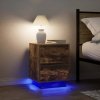 Szafki nocne z oświetleniem LED 2 szt. Dąb wędzony 38x34x50 cm