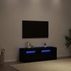 Szafka pod TV z oświetleniem LED, czarny dąb, 120x35x40 cm