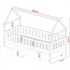 Drewniane łóżko dziecięce 90x200 CASA grafit
