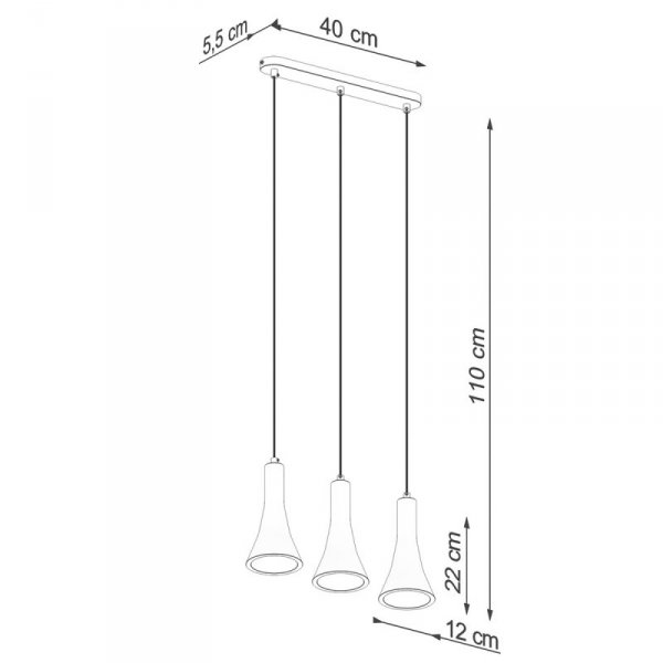 Lampa wisząca REA 3L beton