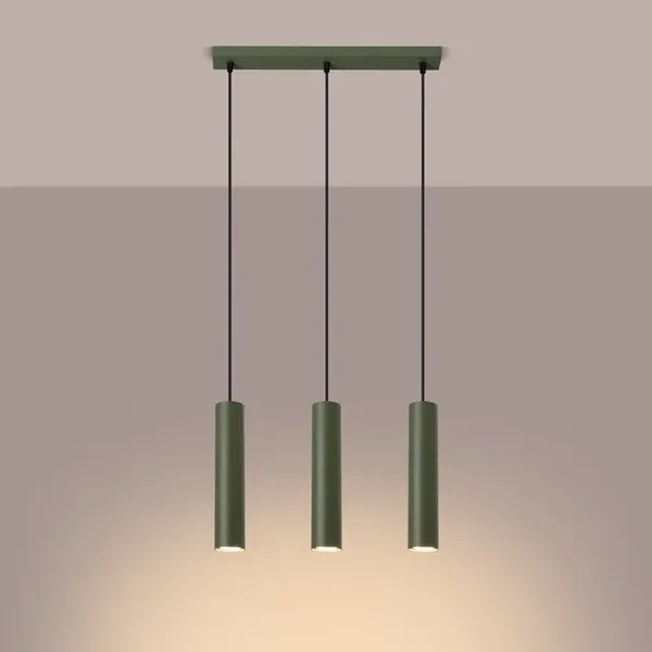 Lampa wisząca LAGOS 3L zielona oliwka