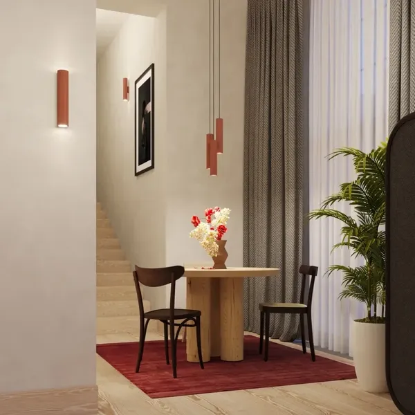 Lampa wisząca LAGOS 3L ochra czerwona