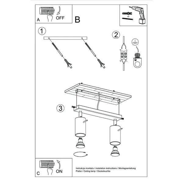 Plafon RING 2 zielony oliwkowy