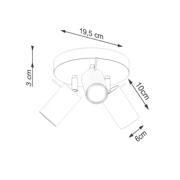 Plafon RING 3P zielony oliwkowy