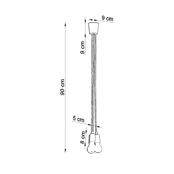 Lampa wisząca DIEGO 3 czarna