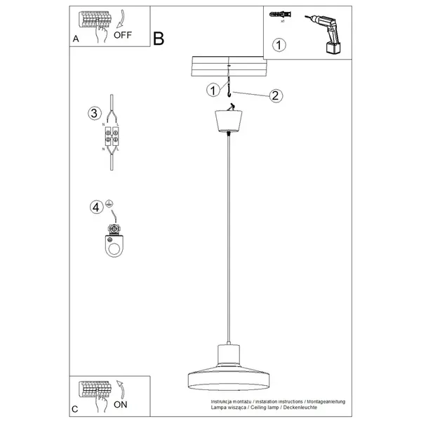 Lampa wisząca BILO zielona oliwka