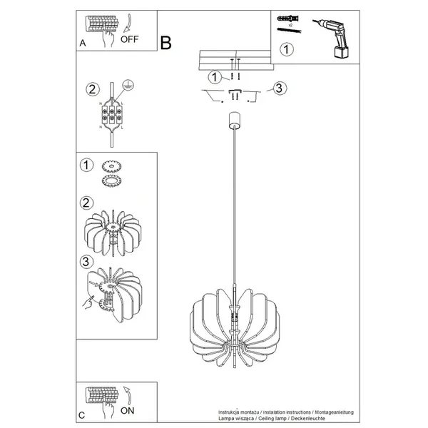 Lampa wisząca MULA 45 beżowa