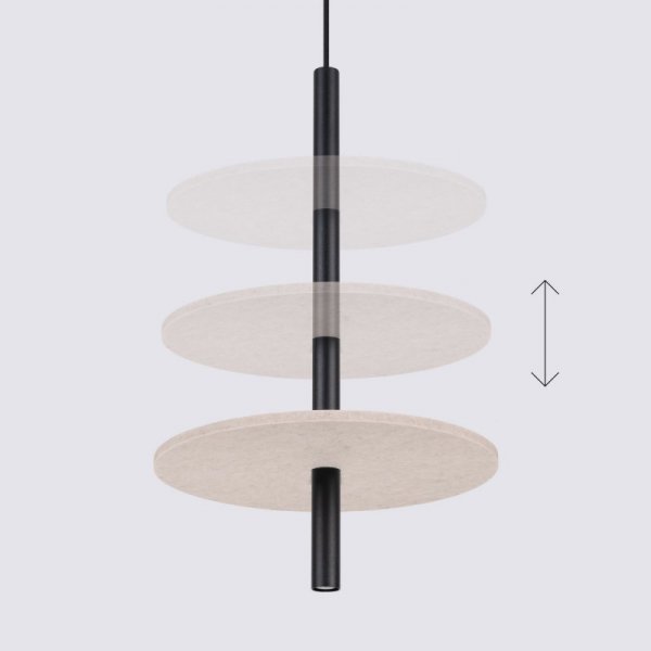 Lampa wisząca FELTRO 1 czarna/beżowa