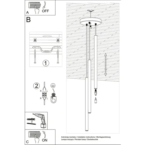 Lampa wisząca PASTELO 3P burgund