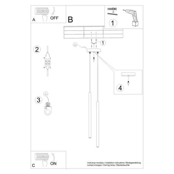 Lampa wisząca PASTELO 2 ultramaryna
