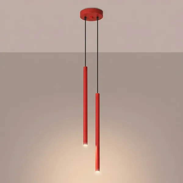 Lampa wisząca PASTELO 2 czerwona