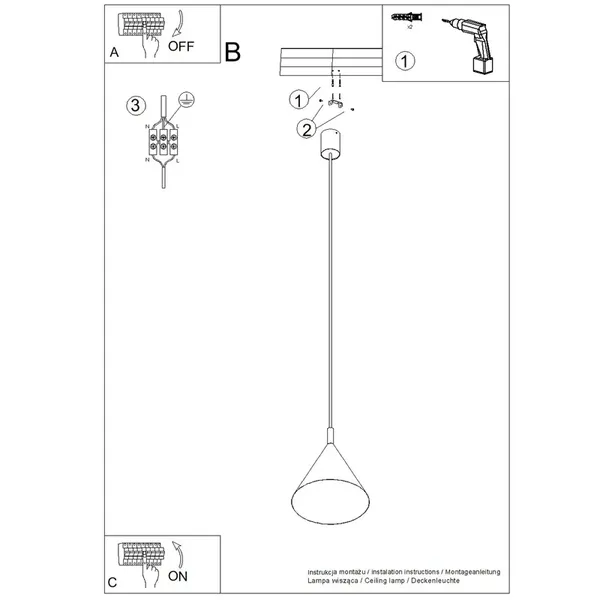 Lampa wisząca NOX 25 beżowa