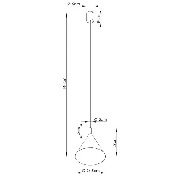 Lampa wisząca NOX 25 ochra czerwona