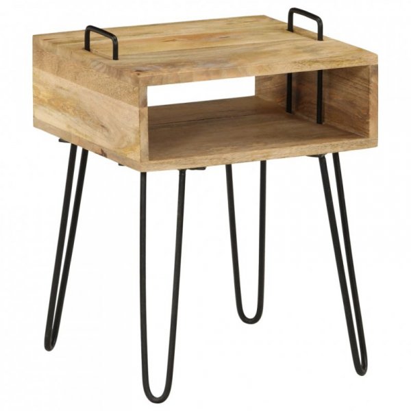 Stolik nocny z litego drewna mango, 40 x 34 x 47 cm
