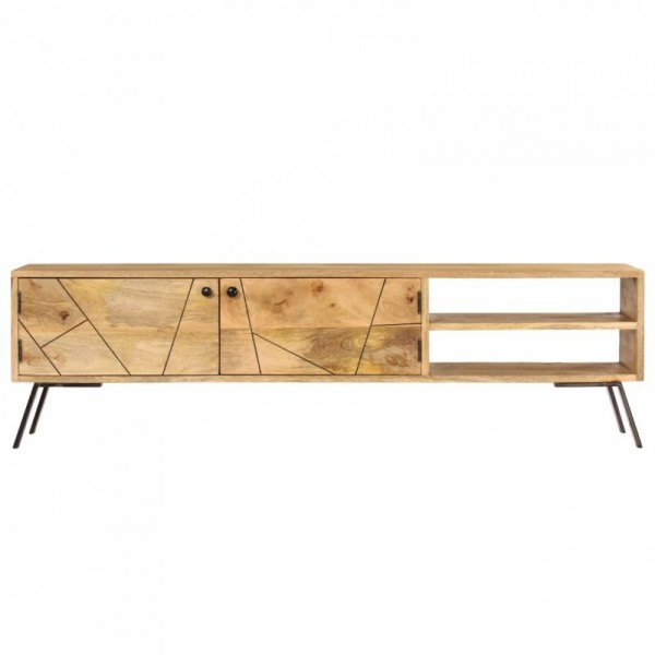 Szafka pod telewizor, lite drewno mango, 140 x 30 x 40 cm