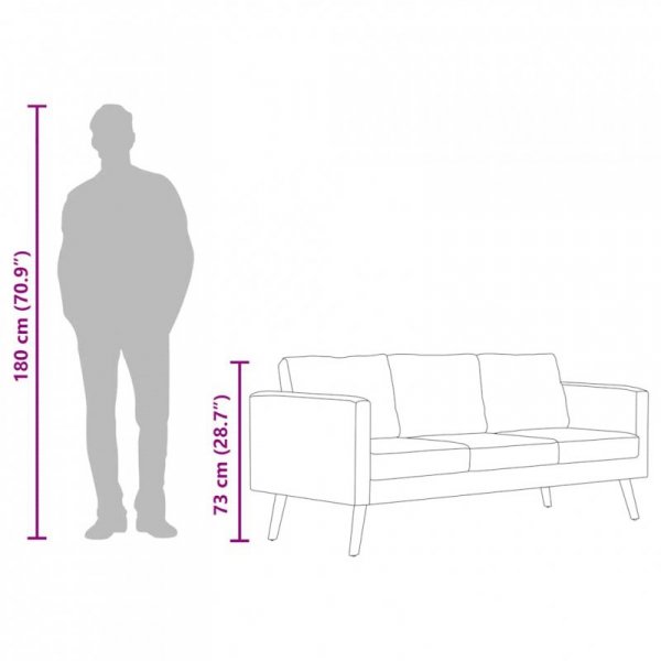 Sofa 3-osobowa tapicerowana tkaniną, żółta