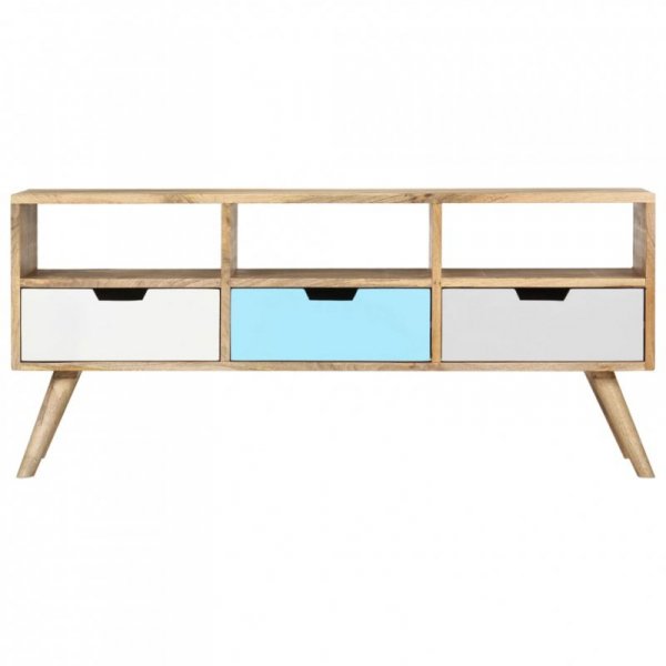 Szafka pod TV, 110 x 35 x 48 cm, lite drewno mango