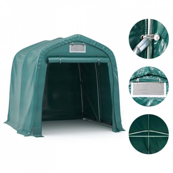 Namiot garażowy z PVC, 2,4 x 2,4 m, zielony