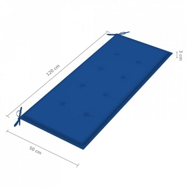 Sztaplowana ławka ogrodowa z poduszką, 128,5 cm, drewno tekowe
