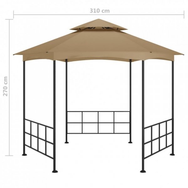 Altana ze ściankami, 3,1 x 2,7 m, kolor taupe