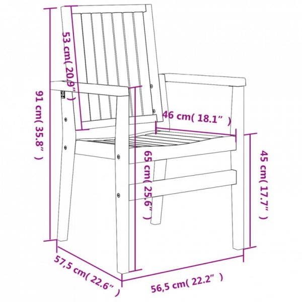 Sztaplowane krzesła ogrodowe, 8 szt., 56,5x57,5x91 cm, tekowe