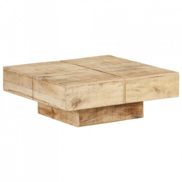 Stolik kawowy, 80x80x28 cm, lite drewno mango