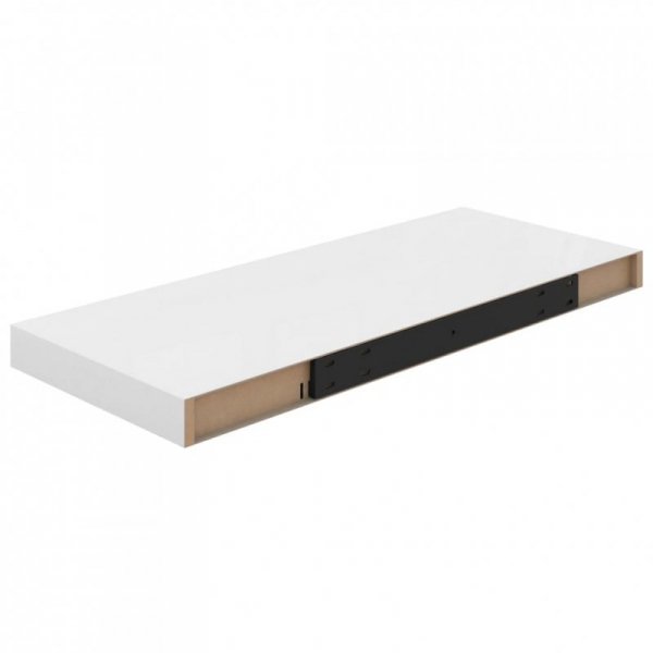 Półki ścienne 4 szt., wysoki połysk, białe, 60x23,5x3,8 cm, MDF