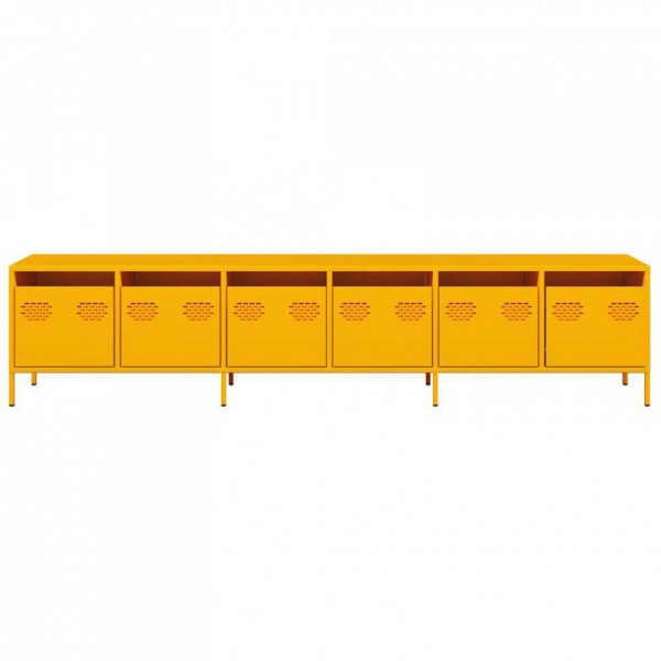Szafka RTV, żółta, 202x39x43,5 cm, stal walcowana na zimno