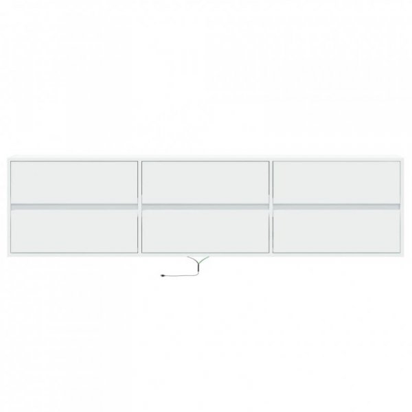 Ścienna szafka pod TV, z LED, biała, 180x31x45 cm