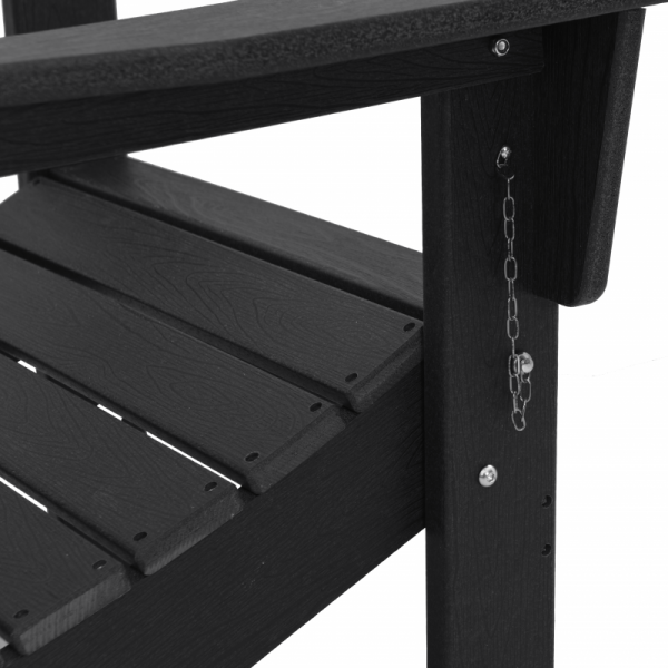Składane krzesła Adirondack  2 sztuki Czarne 74.5x80.5x90 cm HDPE, Składane krzesło Adirondack  Czarne 74.5x80.5x90 cm HDPE