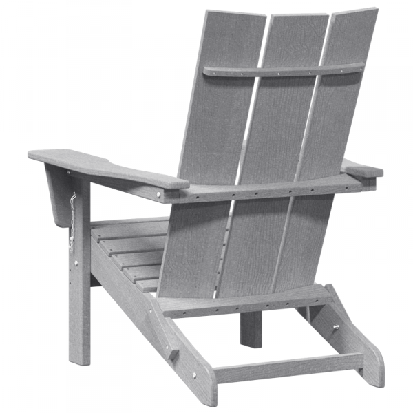 Składane krzesła Adirondack  2 sztuki Jasnoszare 74.5x80.5x90 cm HDPE, Składane krzesło Adirondack  Jasnoszare 74.5x80.5x90 cm HDPE