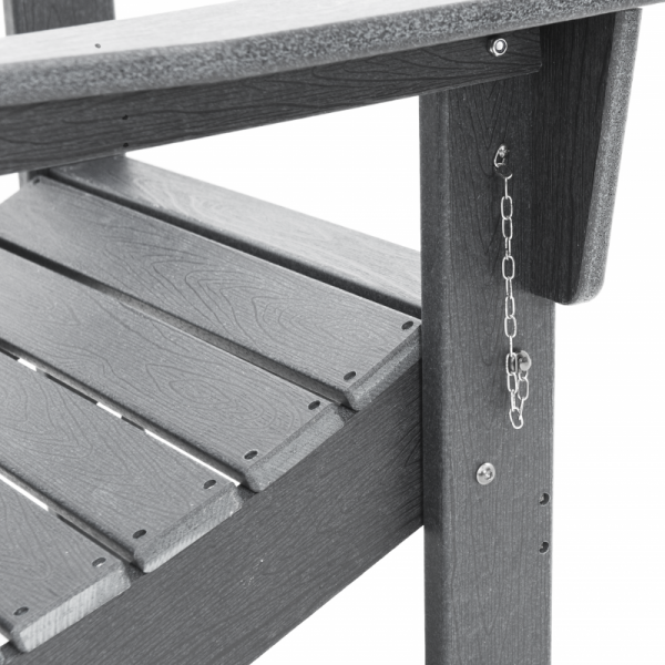 Zestaw 3-częściowy mebli ogrodowych  Jasnoszary HDPE, Składany fotel Adirondack  Jasnoszary 74.5x80.5x90 cm HDPE, Stolik boczny Adirondack  Jasnoszary 38x38x45 cm HDPE