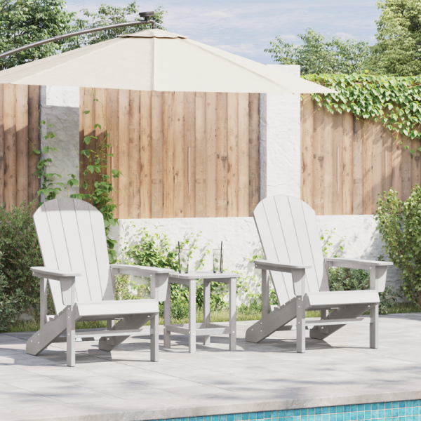 Krzesła Adirondack 2 sztuki Białe 74x82x90 cm HDPE,  Krzesło Adirondack Białe 74x82x91 cm HDPE