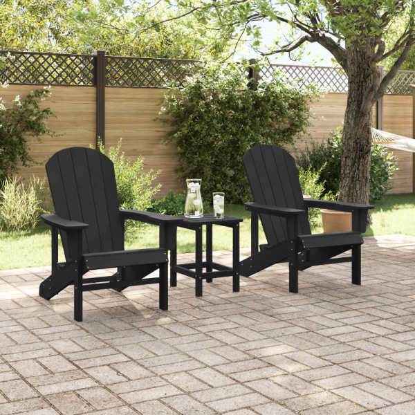 Krzesła Adirondack 2 szt. Czarne 74x82x90 cm HDPE,  Krzesło Adirondack Czarne 74x82x91 cm HDPE