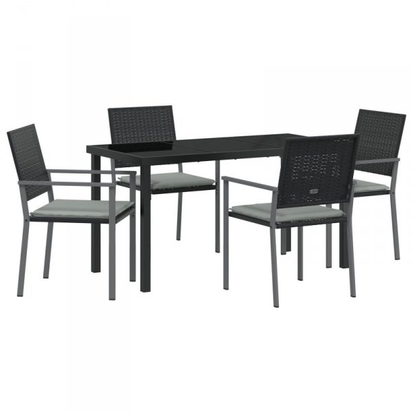 Zestaw 3 Czarny PE Rattan 54x62.5x89 cm Wytrzymałe