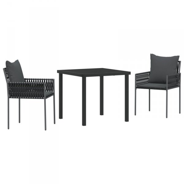 Zestaw 2 Czarny Polirattan 54x61x83 cm Wytrzymały