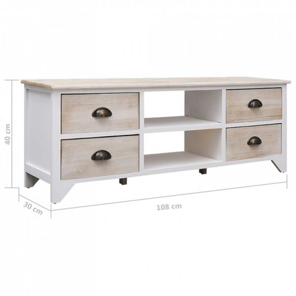 Szafka pod TV, 108x30x40 cm, drewno paulownia