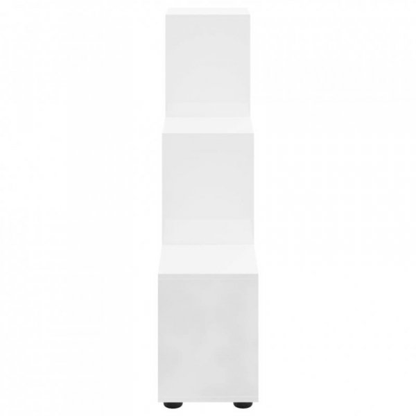 Regał schodkowy, biały o wysokim połysku, 107 cm