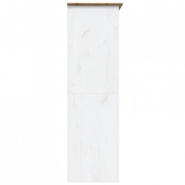 Szafa BODO, biało-brązowa, 146x53,5x173 cm, lite drewno sosnowe